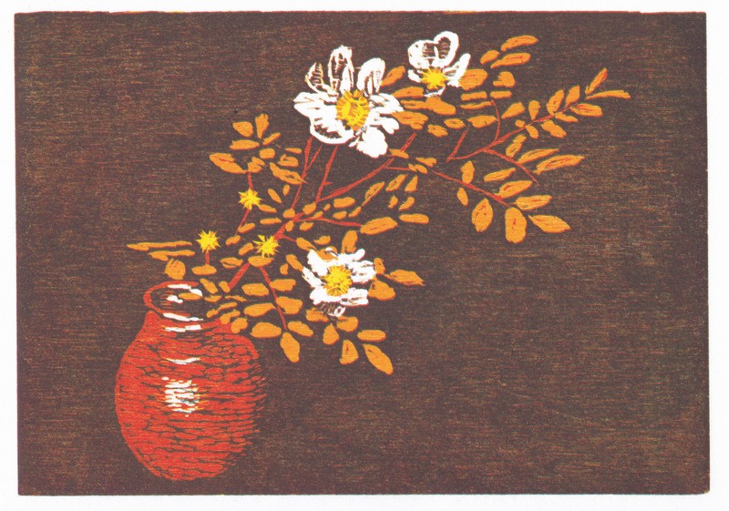 Autumn Flowers, Woodcut
